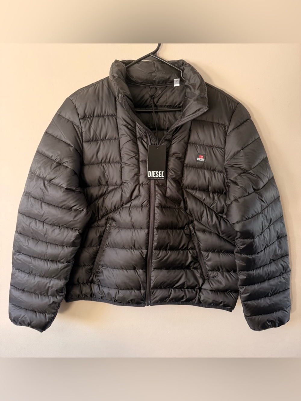 Diesel Men’s Black Quilted Puffer Jacket(brand new)